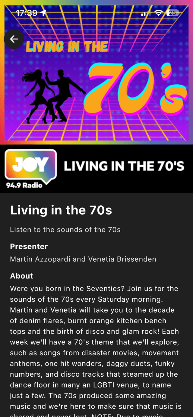 Live streaming player